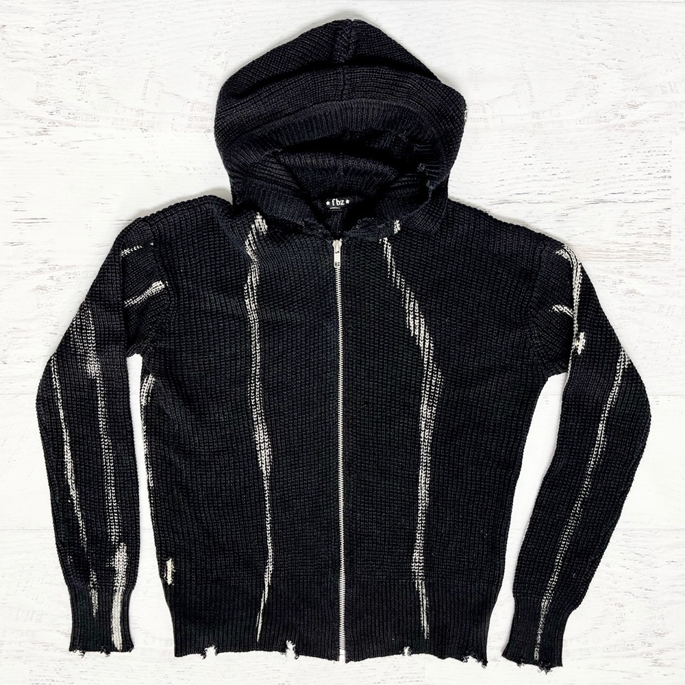 Flowers By Zoe Black Sweater Hoodie Medium